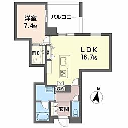 LUANA KAMISUGI 1LDKの間取図画像