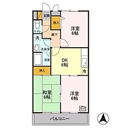 プレヤーデン　Ａ 1階3DKの間取り