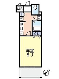 グランヴァンウエストヴィル町田 6階1Kの間取り