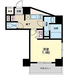 パシフィックレジデンス神戸八幡通 5階1Kの間取り