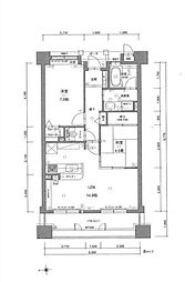 エイルマンション唐津駅前 5階2LDKの間取り