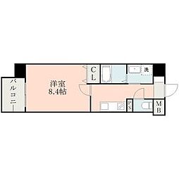 COLAS MIFUNE EAST 3階1Kの間取り