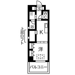 ARROW FIELDS貮番館 12階1DKの間取り
