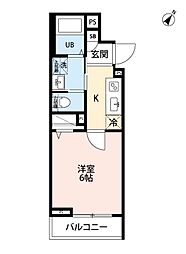 robot home 柳瀬川III(ロボットホームヤナセガワスリー) 2階1Kの間取り