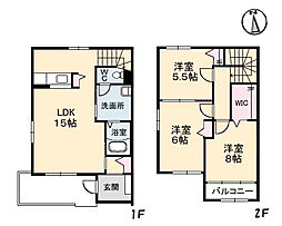 クラビス　Ａ棟 1階3LDKの間取り
