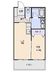 ひまわりマンション 5階1LDKの間取り