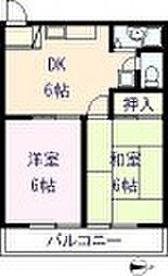 ハイツ出雲天神 2階2DKの間取り