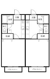 サンモール都III 1階1Kの間取り