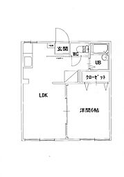 ＡＩＴＹ片寄 1階1LDKの間取り