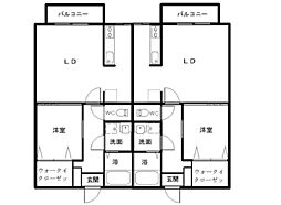 ルブォーアII 1階1LDKの間取り