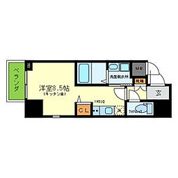 ONLYONE川西藤ノ木 2階ワンルームの間取り