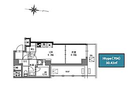 S-RESIDENCE東陽町feliz 7階1LDKの間取り