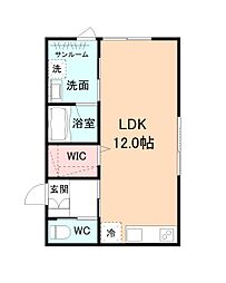 Ｃｏｍｆｏｒｔ　Ｓｗａｌｌｏｗ 1階ワンルームの間取り