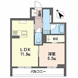 仙台空港鉄道 美田園駅 徒歩14分の賃貸マンション 3階1LDKの間取り