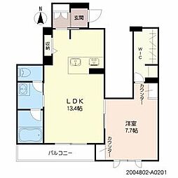 ｔｓｕｂｏｅｎｏ 2階1LDKの間取り