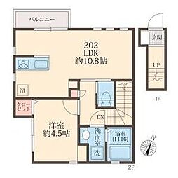An’s court天台 2階1LDKの間取り