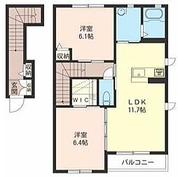 JR両毛線 前橋大島駅 徒歩17分の賃貸アパート 2階2LDKの間取り