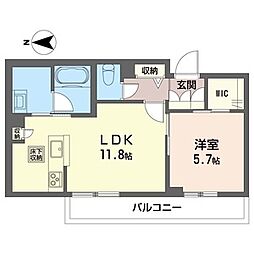 JR常磐線 土浦駅 徒歩8分の賃貸マンション 1階1LDKの間取り