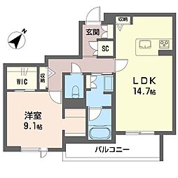 埼玉高速鉄道 浦和美園駅 徒歩8分の賃貸マンション 1階1LDKの間取り