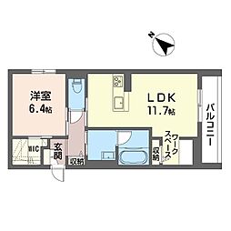 東武伊勢崎線 太田駅 徒歩22分の賃貸マンション 3階1LDKの間取り