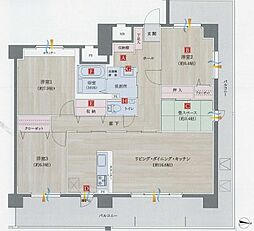 Sea garden 船小路（シーガーデンフナコウジ） 9階3LDKの間取り