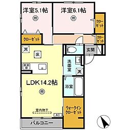 coats山本 1階2LDKの間取り
