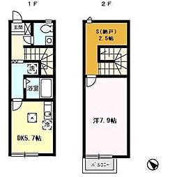 リースランド溝陸　Ａ 1階1DKの間取り