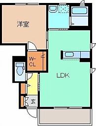 ブランシェＢ 1階1LDKの間取り