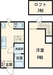 NANA THE STYLE　B棟 1階1DKの間取り