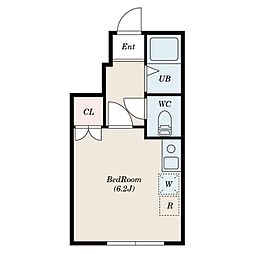 アイコート三鷹 1階1Kの間取り