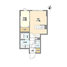 ウェルスクエア駒場東大前 3階1DKの間取り
