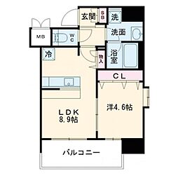 ルフォンプログレ南森町 1LDKの間取図画像