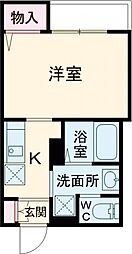 JR山陰本線 綾部駅 徒歩4分の賃貸マンション 2階1Kの間取り