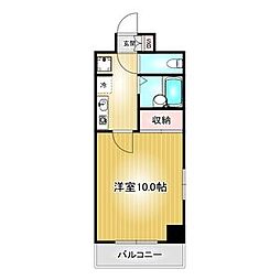 メイセイハイツII 3階1Kの間取り