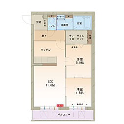 ハートフル　ウェルビング 3階2LDKの間取り