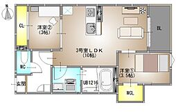 REGALEST TSUBAKI（旧)REGALEST 青江V） 3階2LDKの間取り
