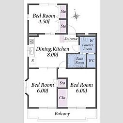 Ninety相模大野 105 2階3DKの間取り