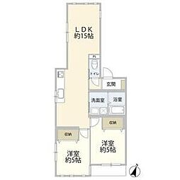 AILIビル 101 1階2LDKの間取り