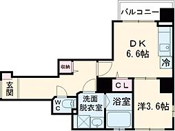 ケイズ・ヴィラ 4階1DKの間取り