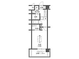 ルネス　エスポワール 5階1Kの間取り