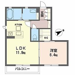 JR東北本線 岩沼駅 徒歩25分の賃貸アパート 1階1LDKの間取り