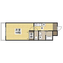 ＦＬＡＴＨＩＬＬ広国際通り 7階1Kの間取り