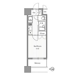 プライマル森下 11階1Kの間取り