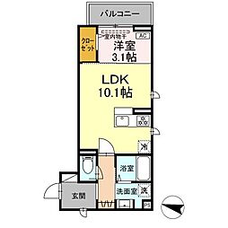 Ｅ-comfort Ｆlat 3階1LDKの間取り