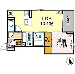 Asset-Court調布ヶ丘 2階1LDKの間取り