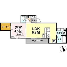 Asset-Court調布ヶ丘 2階1LDKの間取り