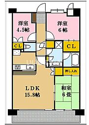 ルリエ大船 3階3LDKの間取り