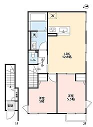 ティエラナタール 2階2LDKの間取り