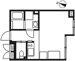 エクサム初台 1階ワンルームの間取り