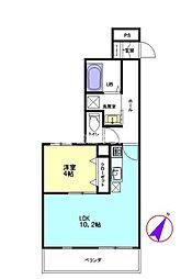 ソル　レヴァンテ 1階1LDKの間取り